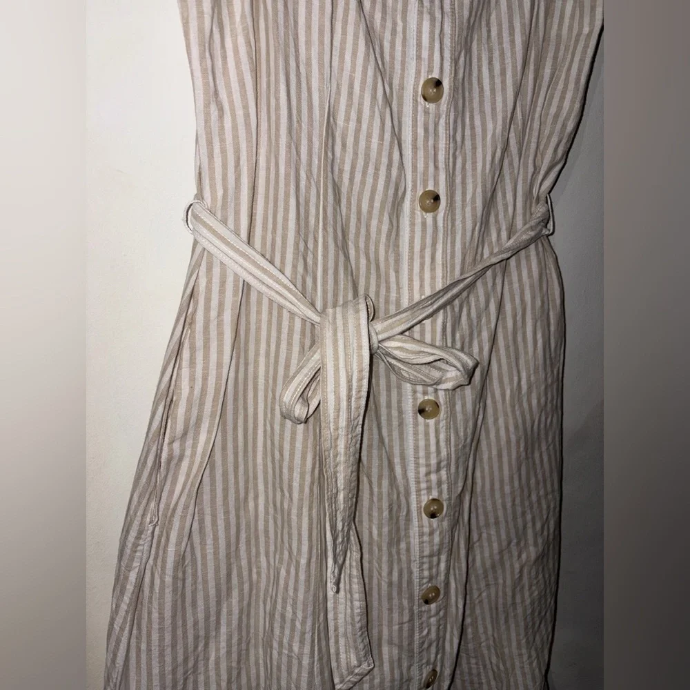 Liz Claiborne Beige Striped Midi Dress - Picture 4 of 9
